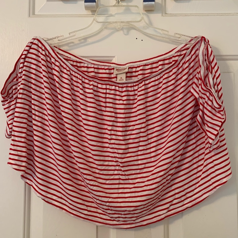 Red/white striped crop top